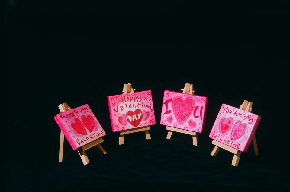 Valentine's Day Easels by Peter Poole.