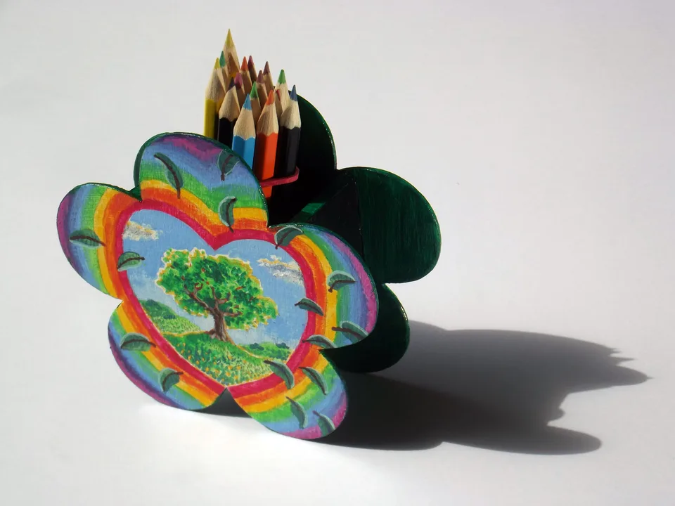 Tree and Waterfall Pencil Box by Peter Poole.