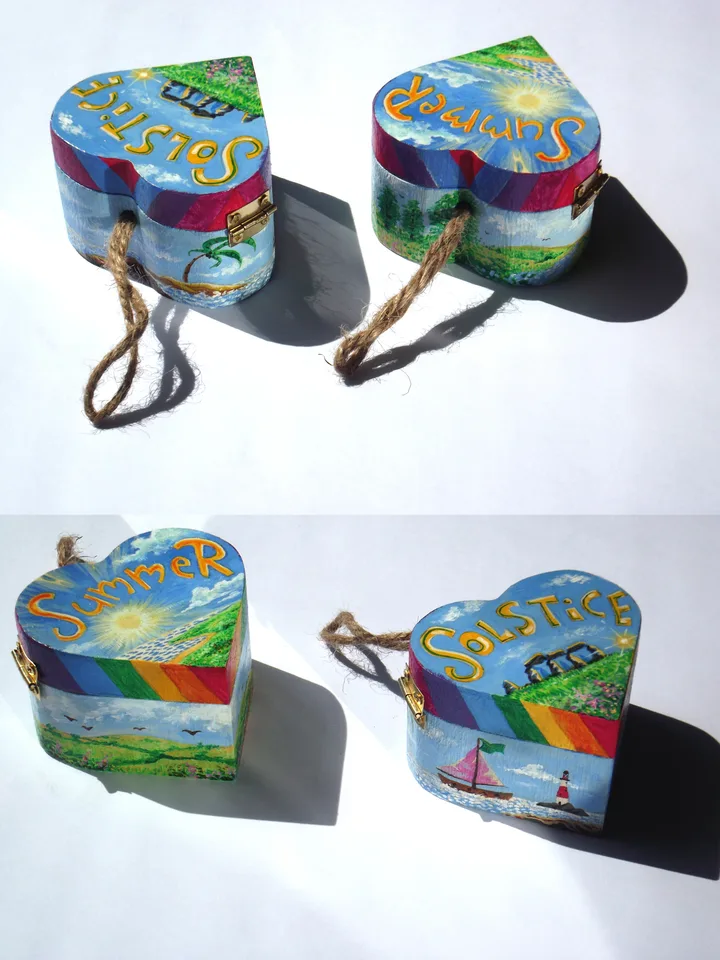 Painted Heart Boxes by Peter Poole.