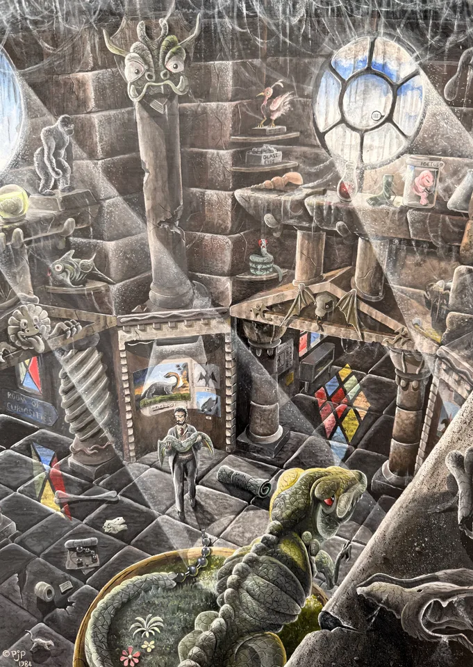 Reconstruction by Peter Poole, 1984. An early painting created whilst Peter was an art student at Croydon Art College.