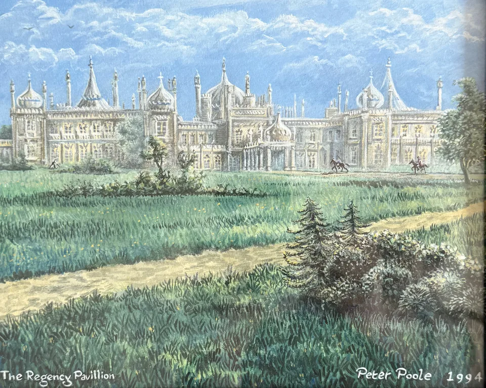 The Regency Pavilion by Peter Poole, 1994. Historical painting on paper.