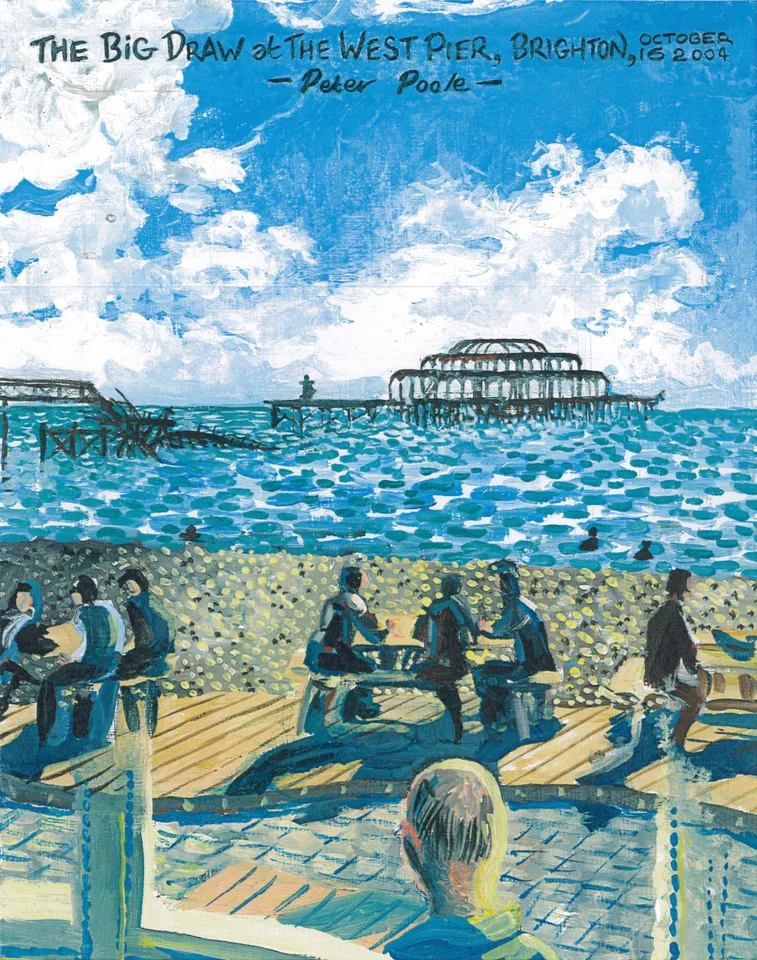 The Big Draw at the West Pier by Peter Poole, 2004. A drawing made during The Big Draw event at Brighton's West Pier.