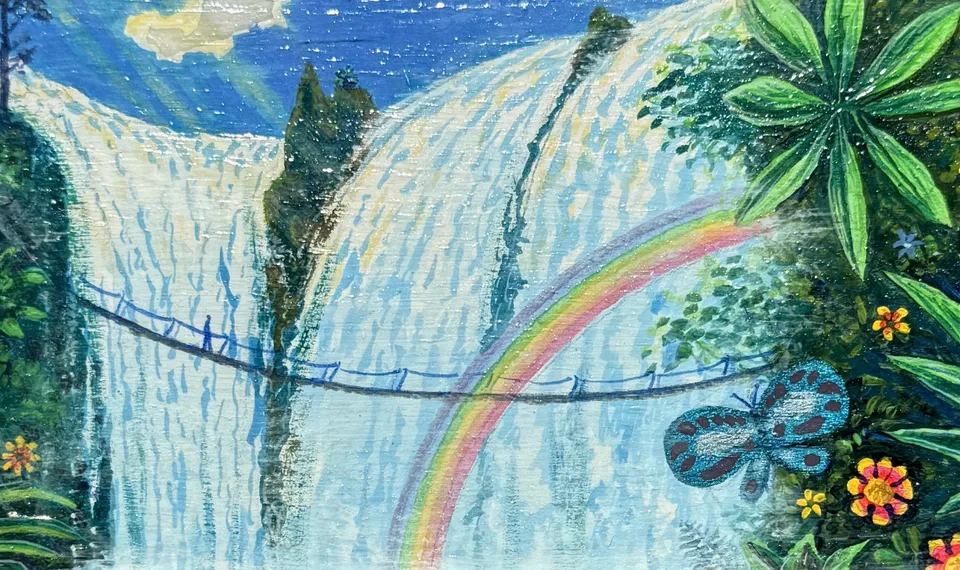 Painted Postcards on Wood (2007) by Peter Poole.