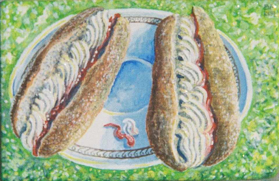 Painted Postcards on Wood (2010) by Peter Poole.
