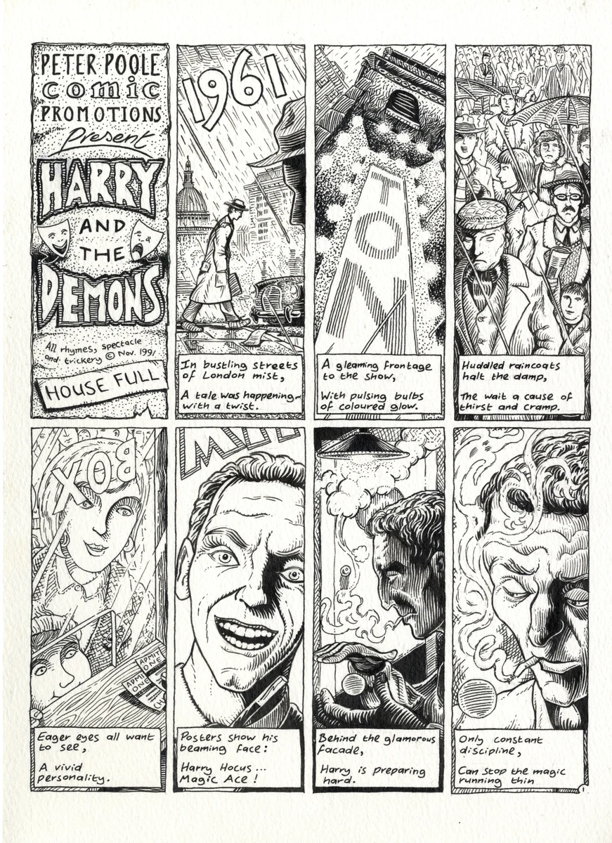 The opening page from Harry and the Demons by Peter Poole.