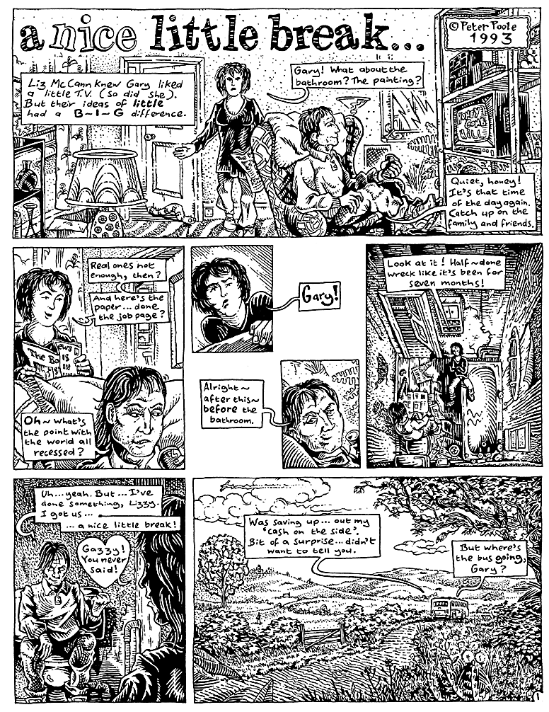 The opening page from A Nice Little Break by Peter Poole.