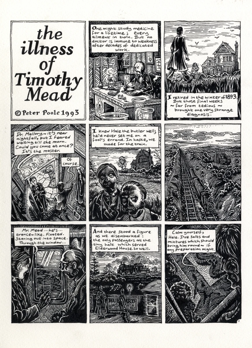 The opening page from The Illness of Timothy Mead by Peter Poole.
