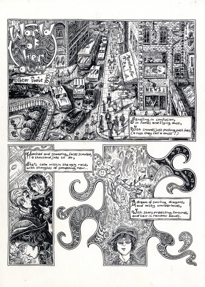 The opening page from World of Her Own by Peter Poole.