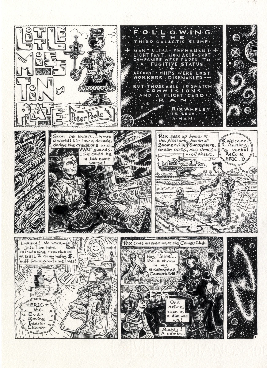 The opening page from Little Miss Tinplate by Peter Poole.