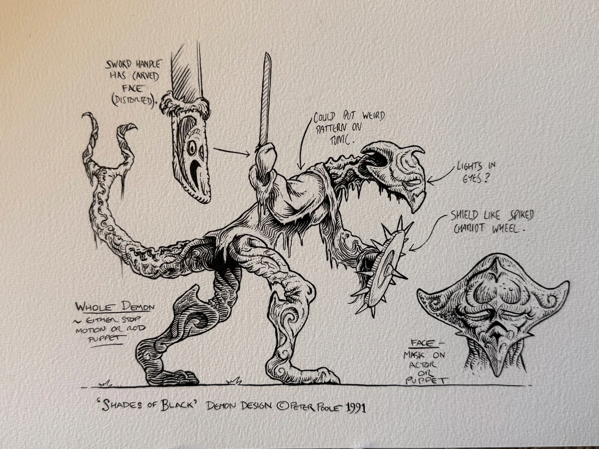 Demon design for Shades of Black by Peter Poole.
