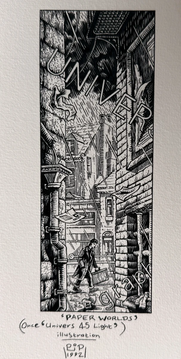 Paper Worlds illustration for Paper Worlds short story by Peter Poole.
