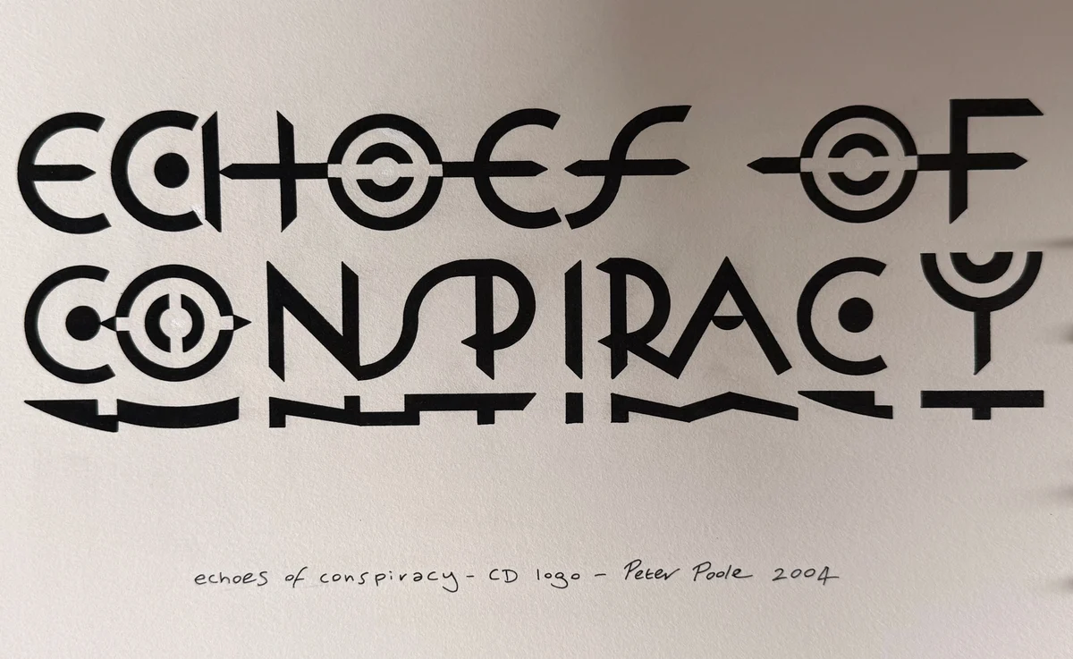 Echoes of Conspiracy CD logo by Peter Poole.