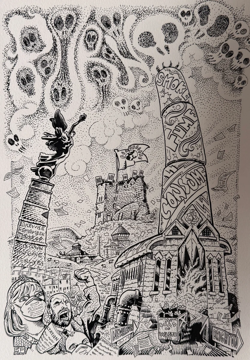 No to Incinerator campaign artwork by Peter Poole.