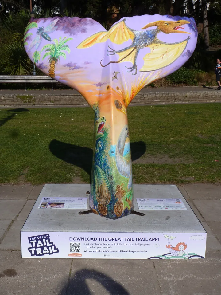 Peter Poole's mermaid tail sculpture for The Great Tail Trail in Bournemouth.